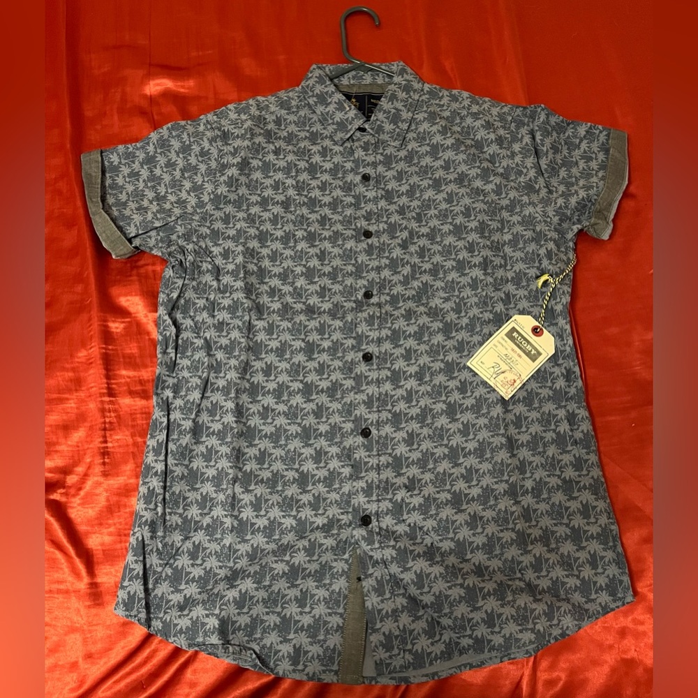 NWT Mens Medium Button-Down Hawaiin Shirt by Rugby University Shirts